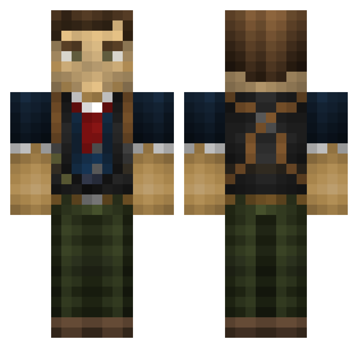 insolite Minecraft skin, front and back view