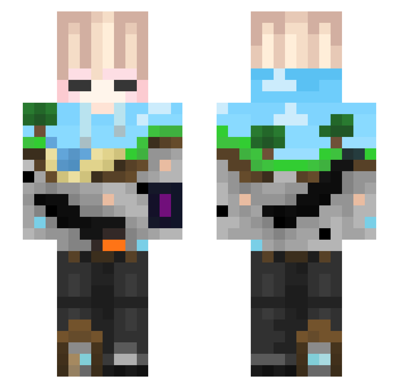 yumyum_bunbun Minecraft skin, front and back view