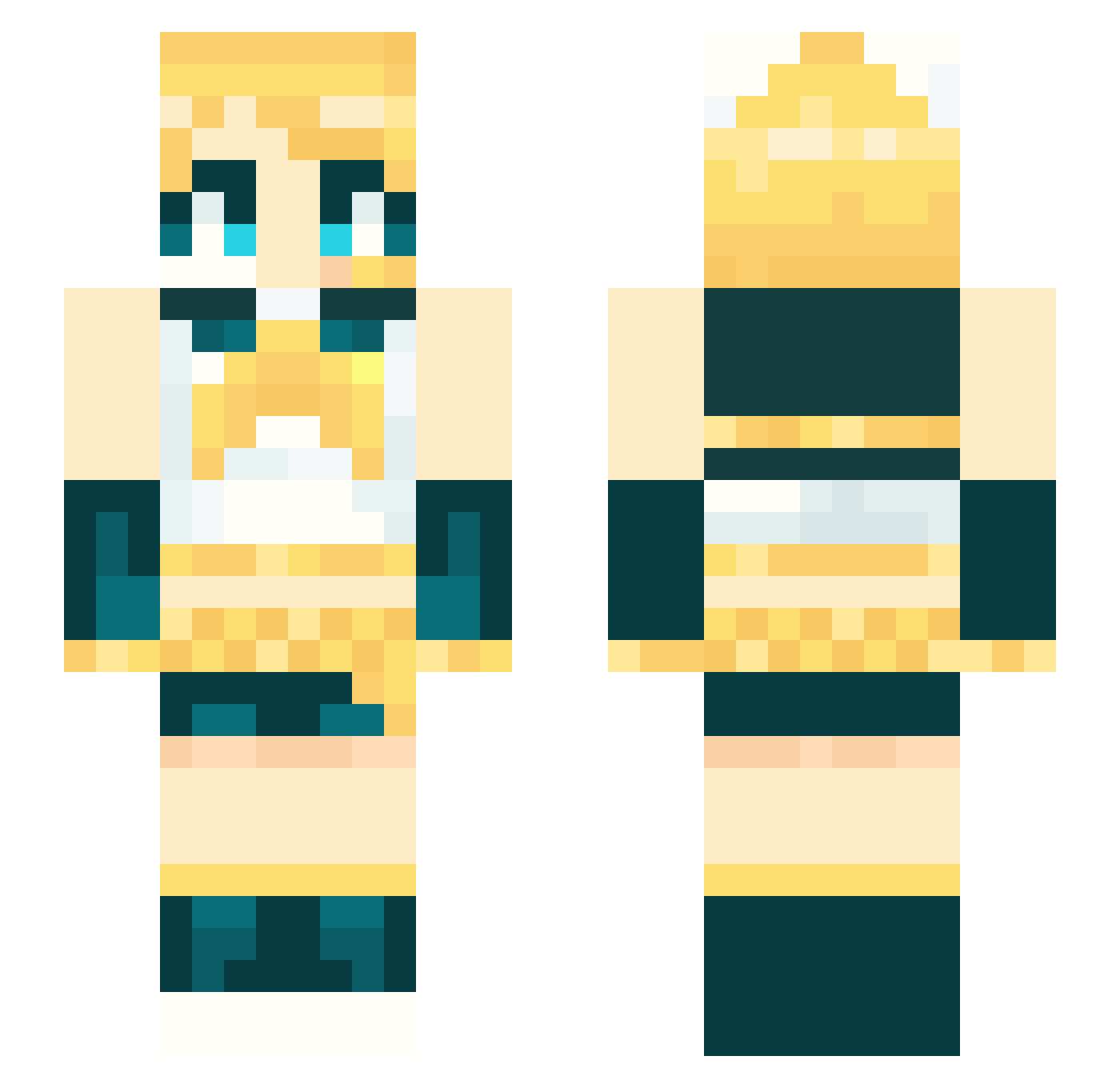 MichiLen Minecraft skin, front and back view