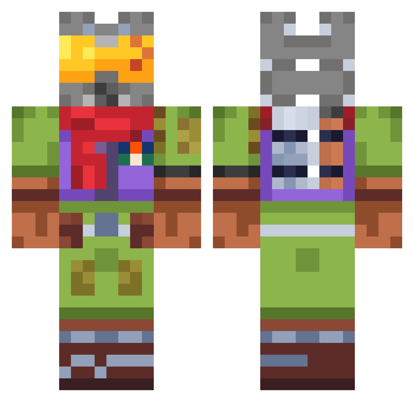 LavelTV Minecraft skin, front and back view