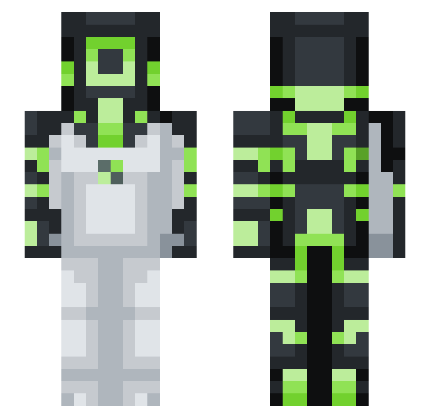 MegaMan_X Minecraft skin, front and back view