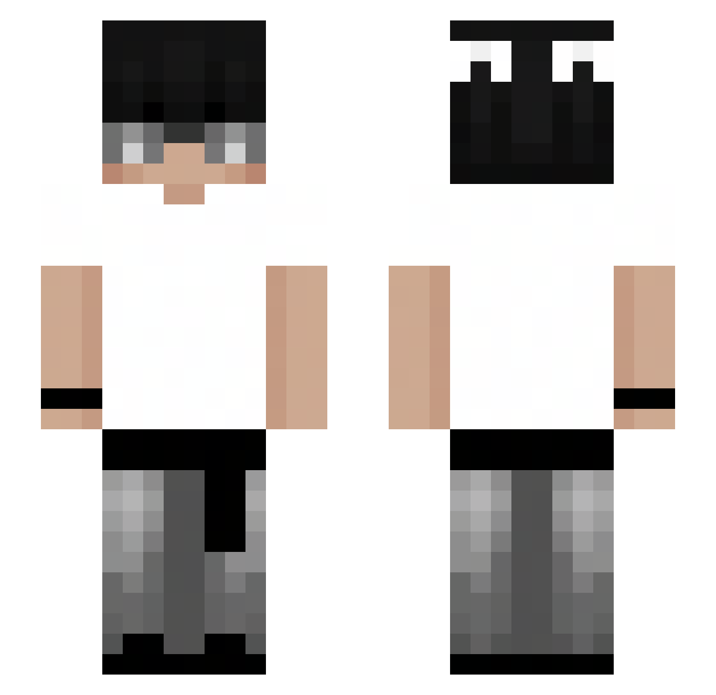 HaikoVr Minecraft skin, front and back view