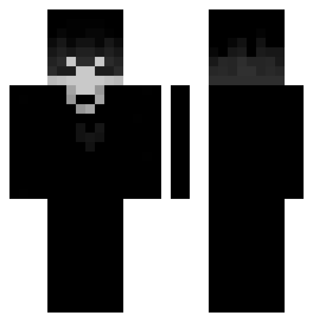 Ssxy Minecraft skin, front and back view