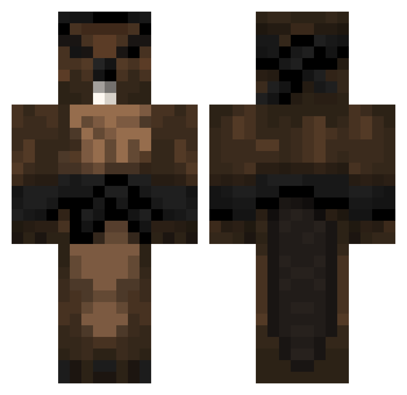 Alternately Minecraft skin, front and back view