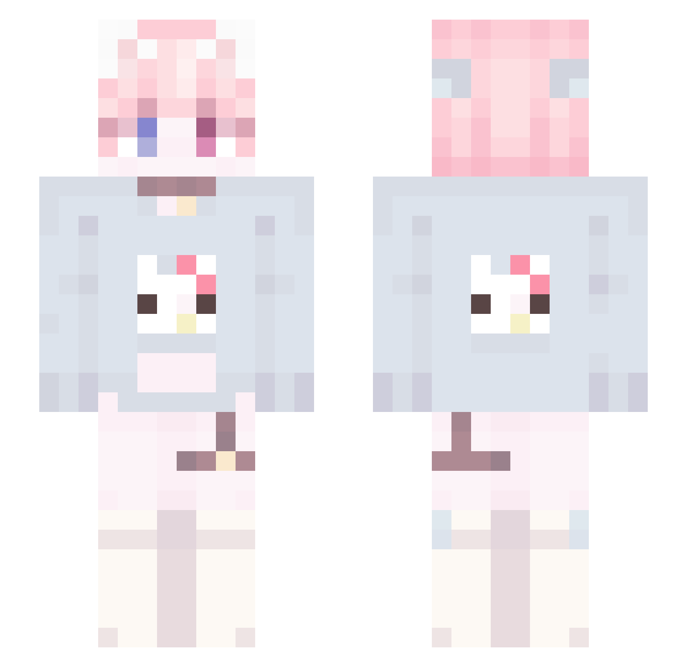 Ye3zus0 Minecraft skin, front and back view
