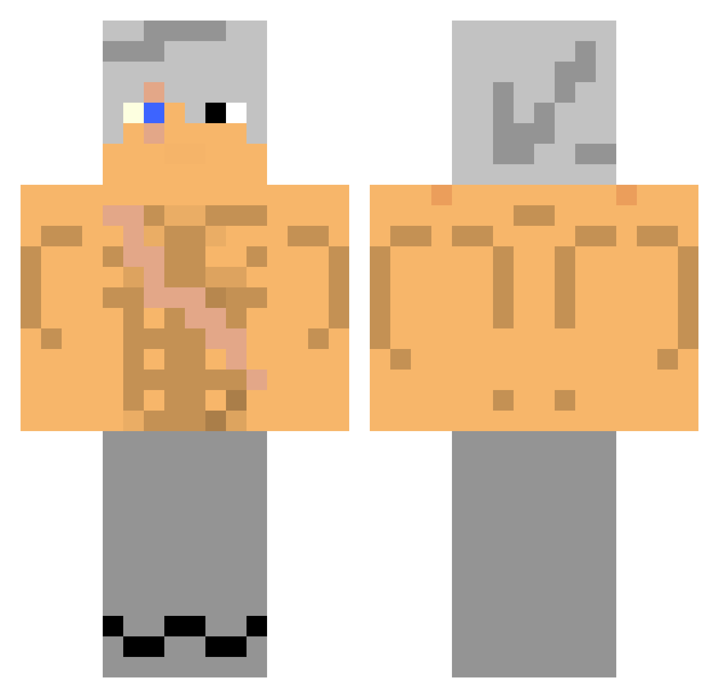 ShadowMang0 Minecraft skin, front and back view