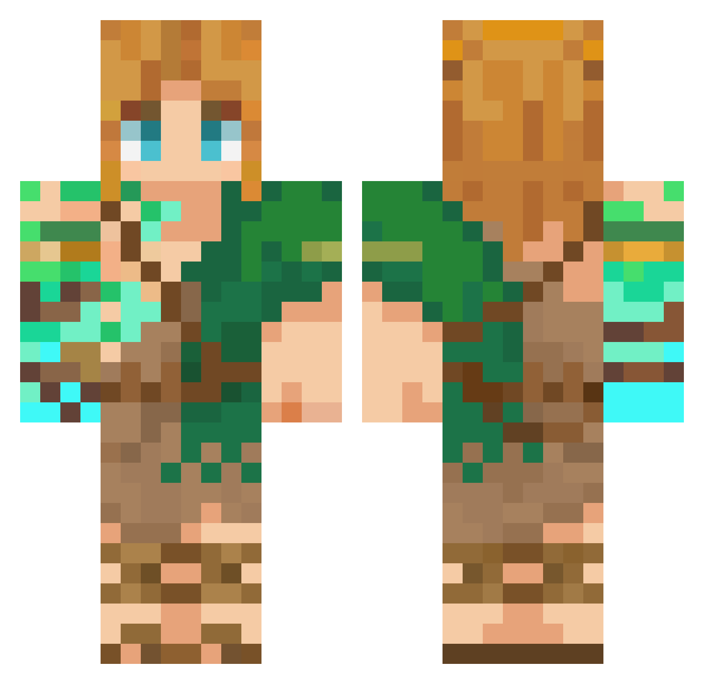 TineyTornado Minecraft skin, front and back view