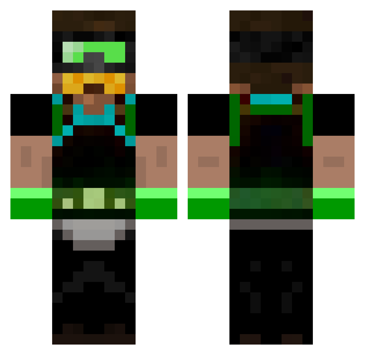 tequilero Minecraft skin, front and back view