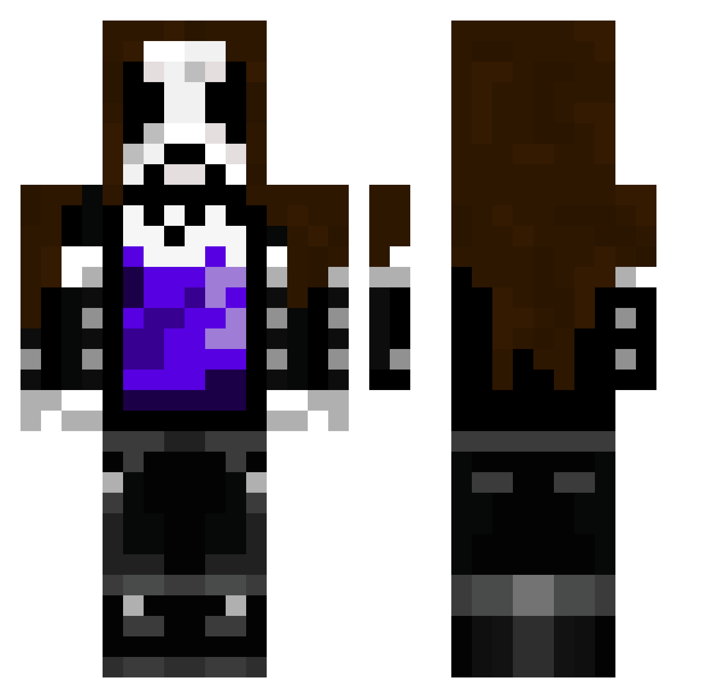 sim182 Minecraft skin, front and back view