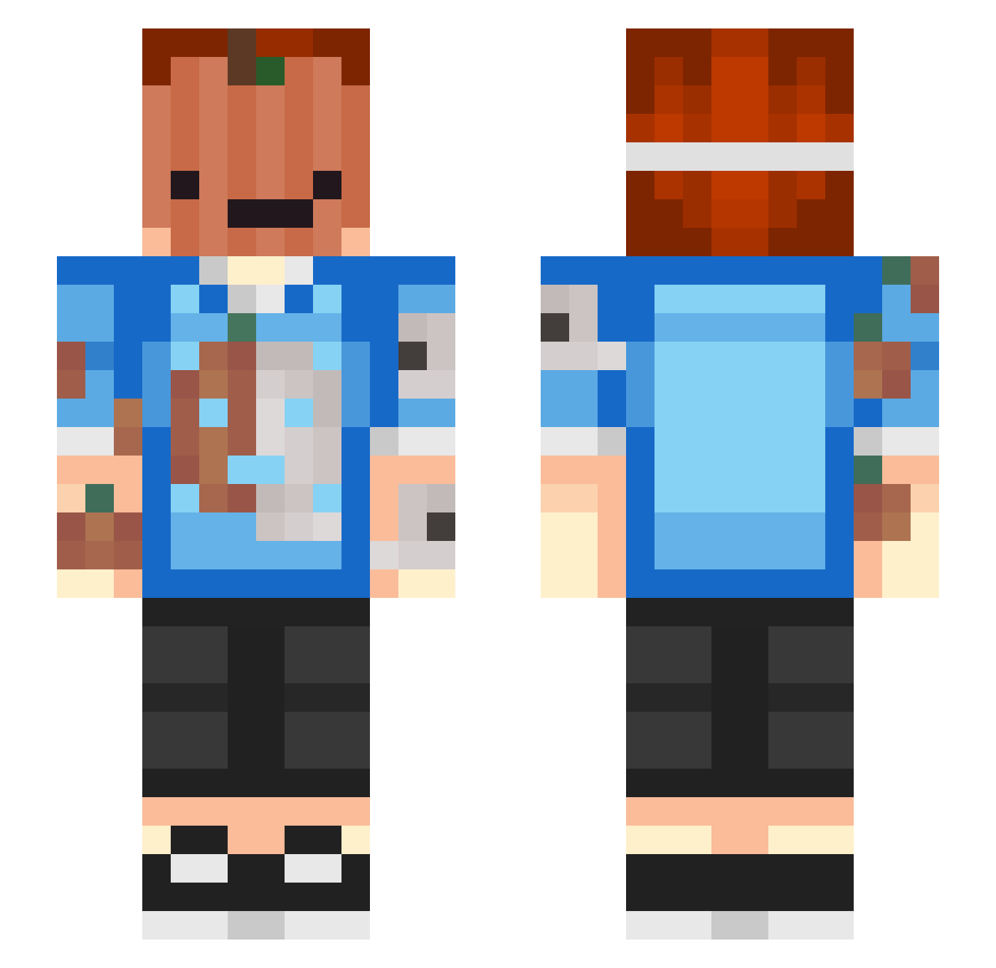 Garbyscha Minecraft skin, front and back view