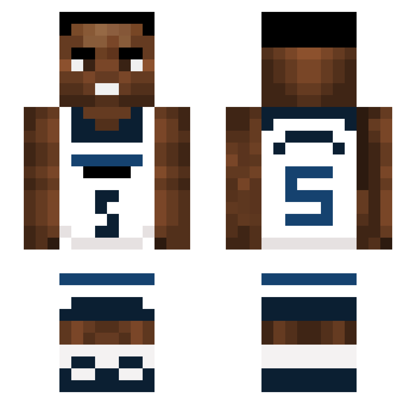 AnthonyEdwards01 Minecraft skin, front and back view