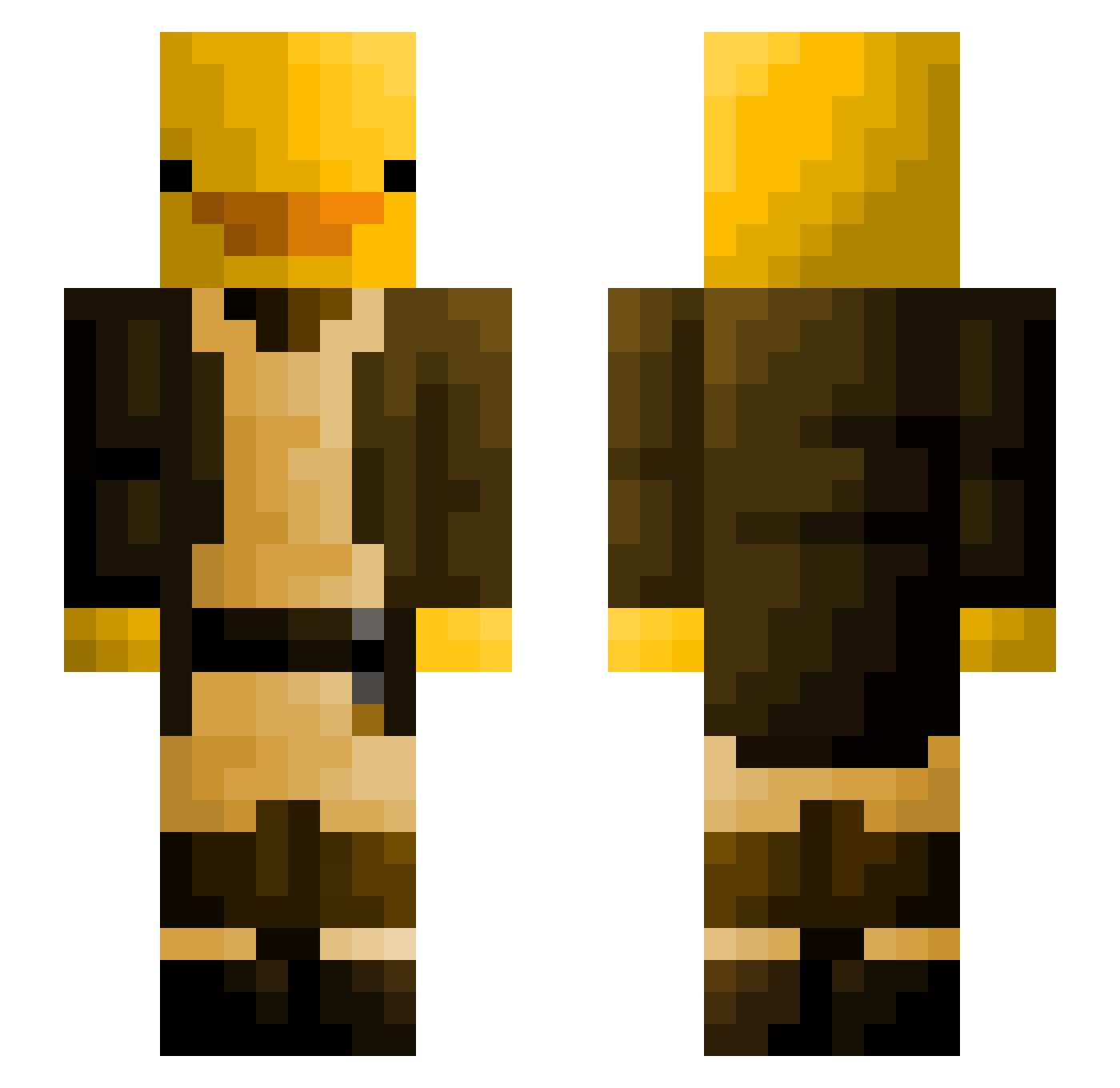 ReticentRacc00n Minecraft skin, front and back view