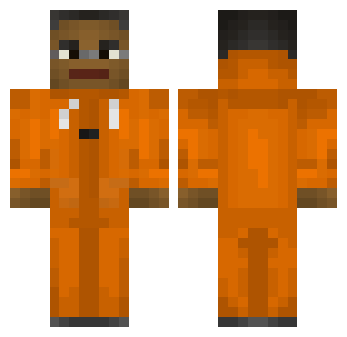 Majora07 Minecraft skin, front and back view