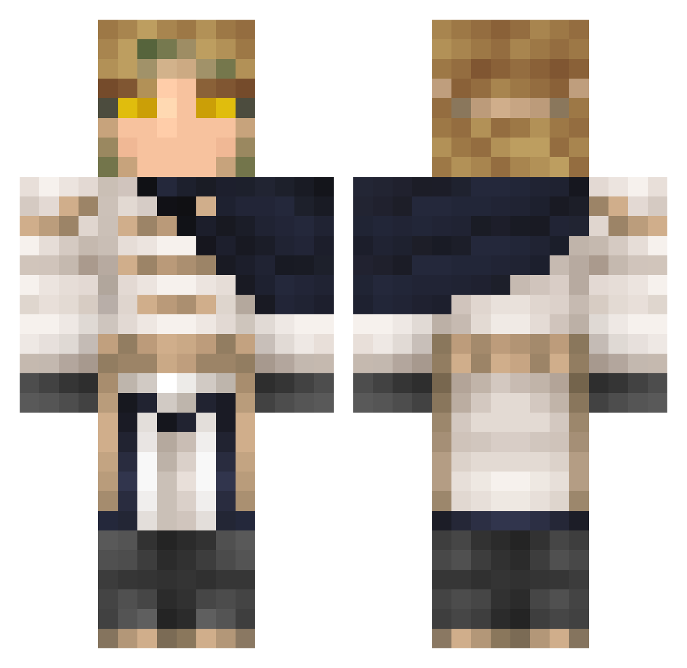 Illimitability Minecraft skin, front and back view