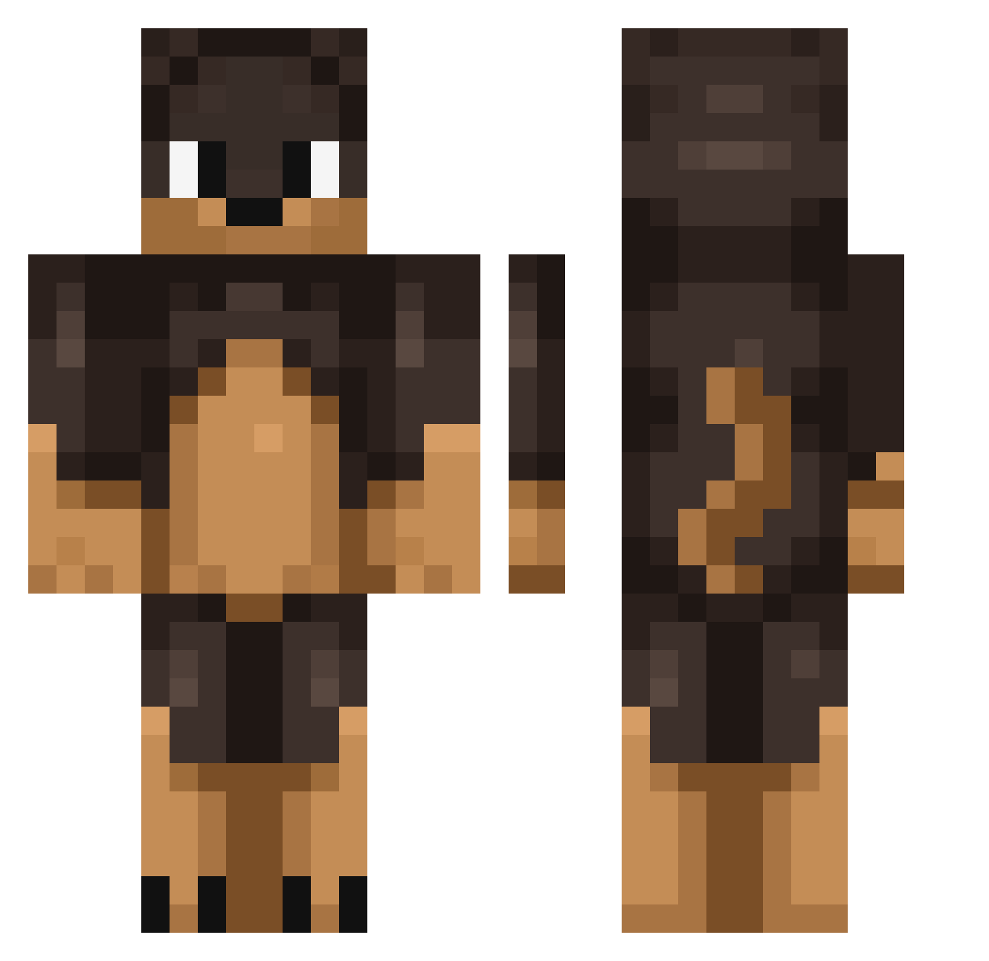 Marysia2012 Minecraft skin, front and back view