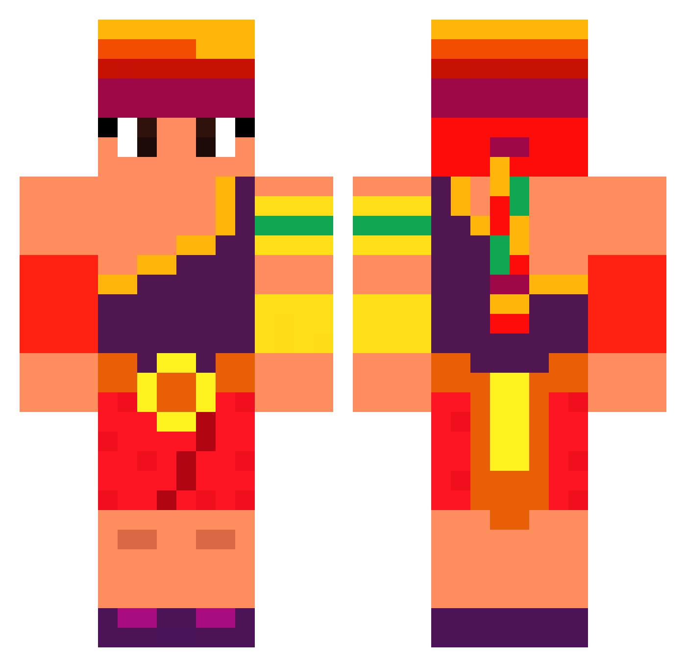 ilFuyukawa Minecraft skin, front and back view
