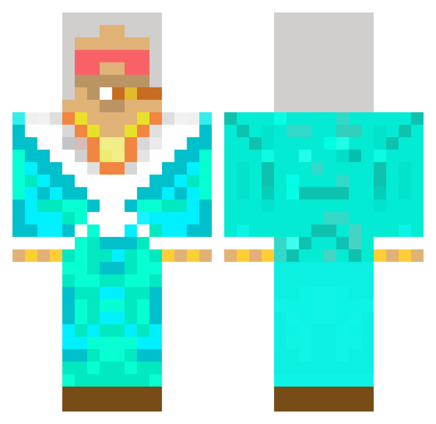 owster22 Minecraft skin, front and back view
