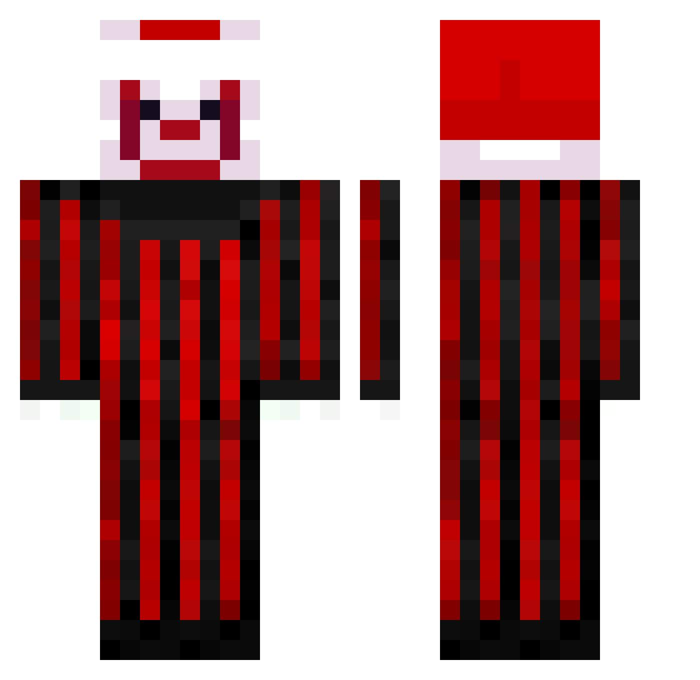 Unsatisfactory Minecraft skin, front and back view