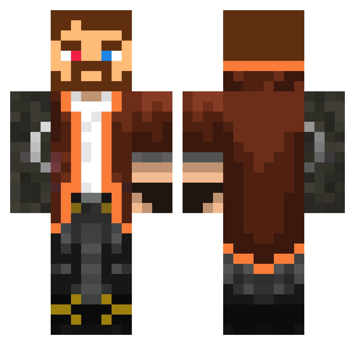 XylerClaw Minecraft skin, front and back view
