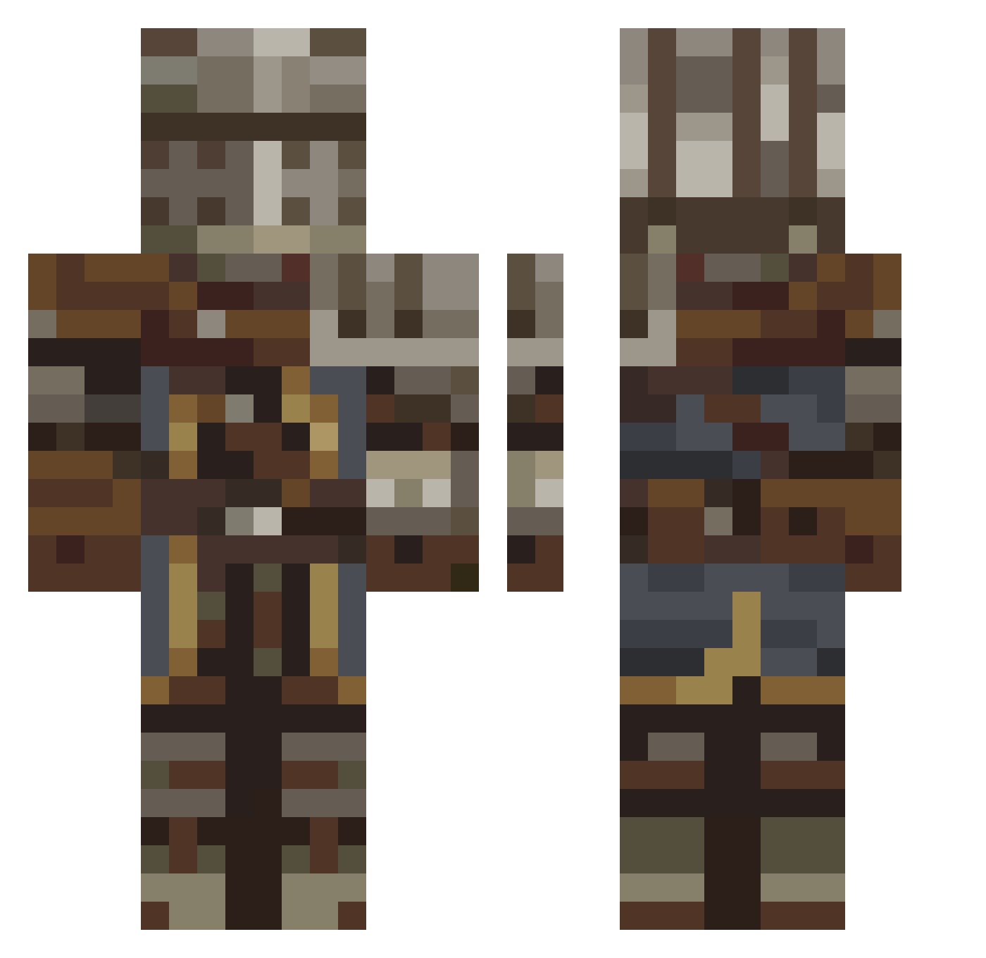LupoDellaNotte Minecraft skin, front and back view