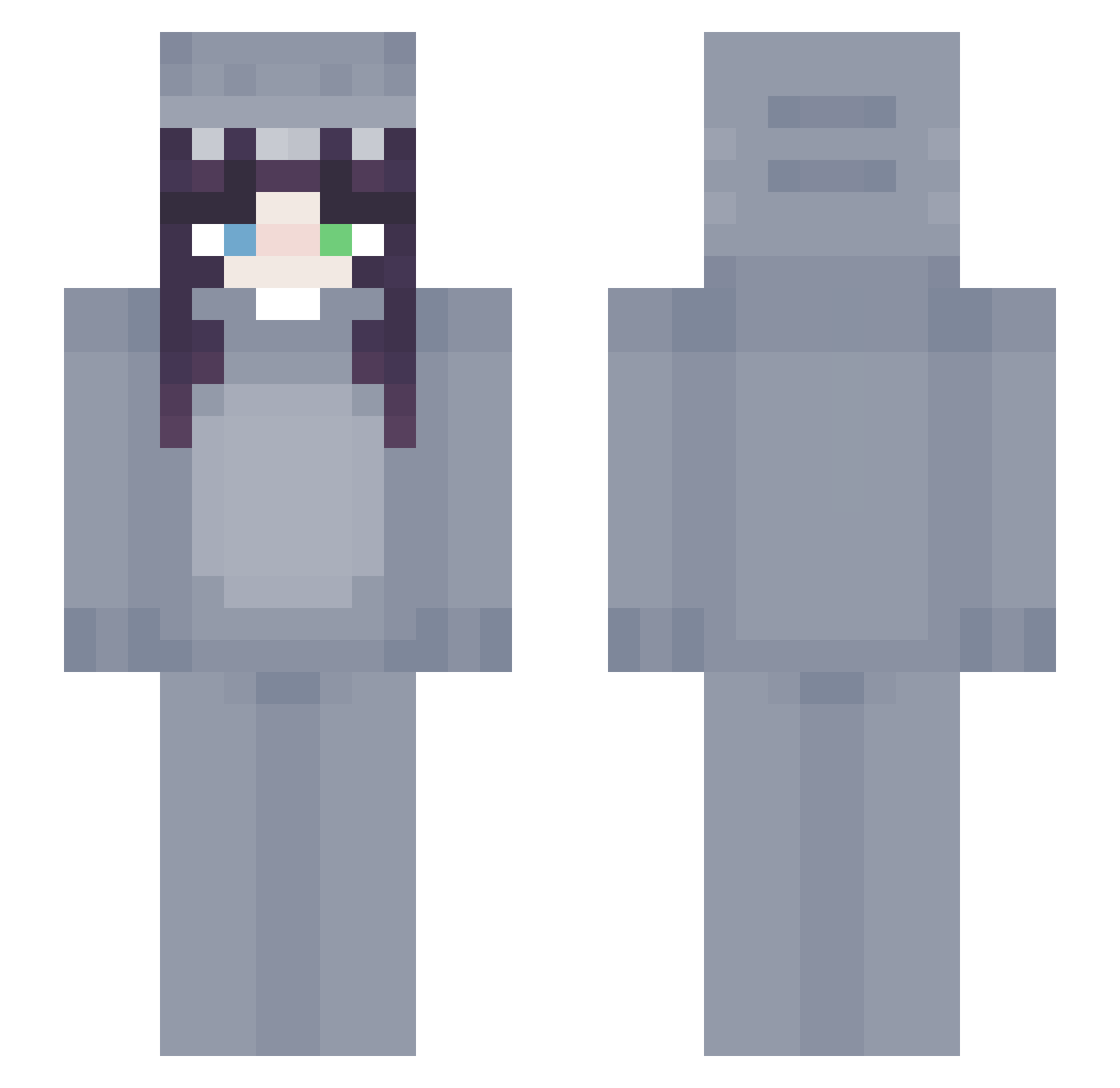 GaiachcGamerLL Minecraft skin, front and back view