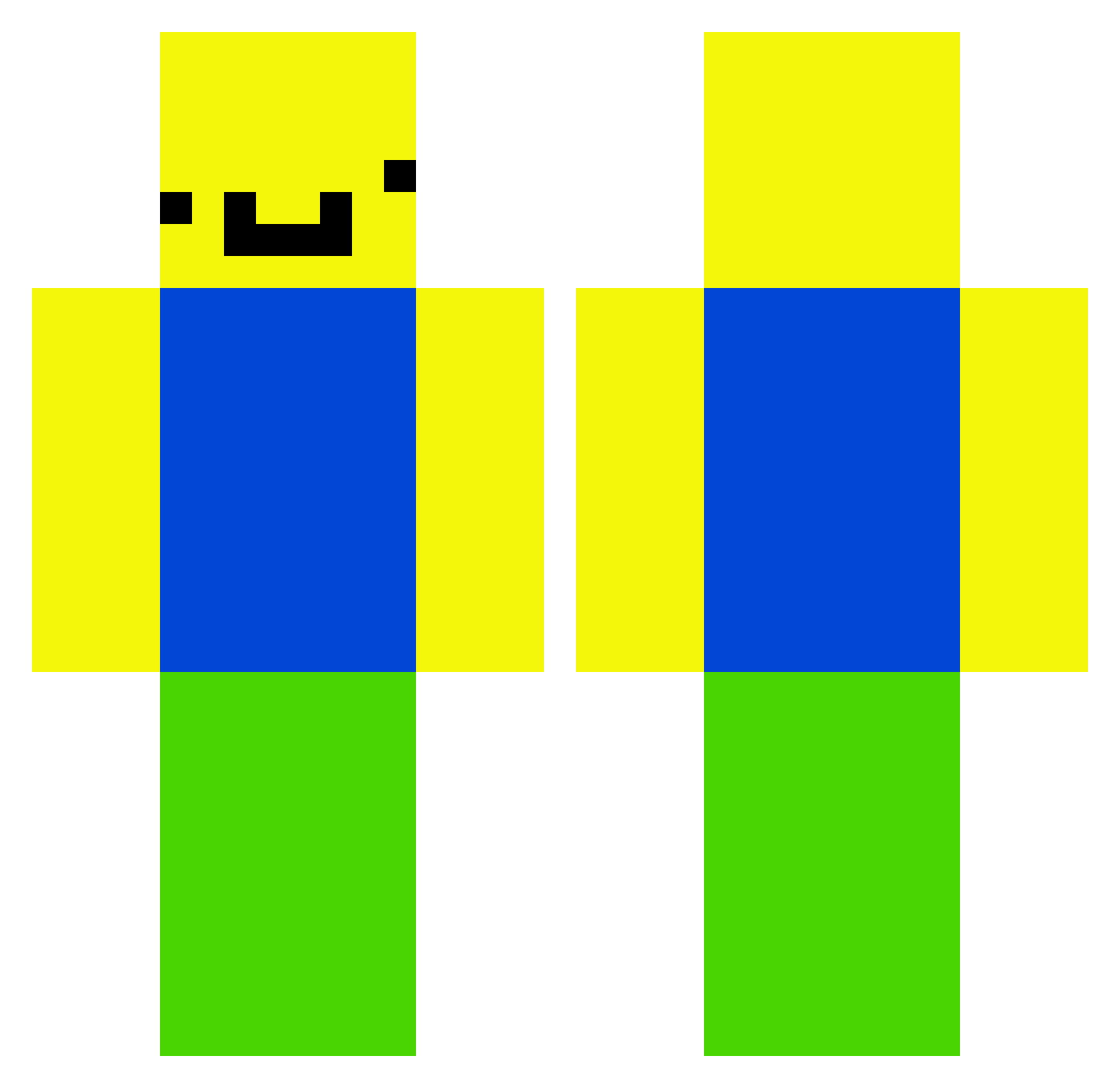 Demsharks Minecraft skin, front and back view