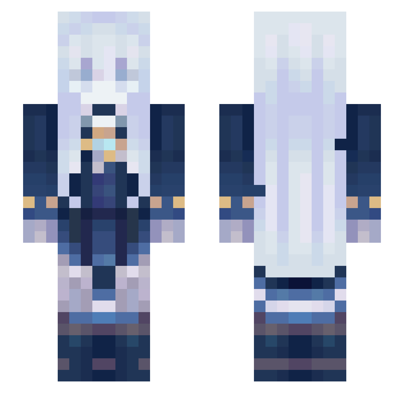 Zedster98 Minecraft skin, front and back view
