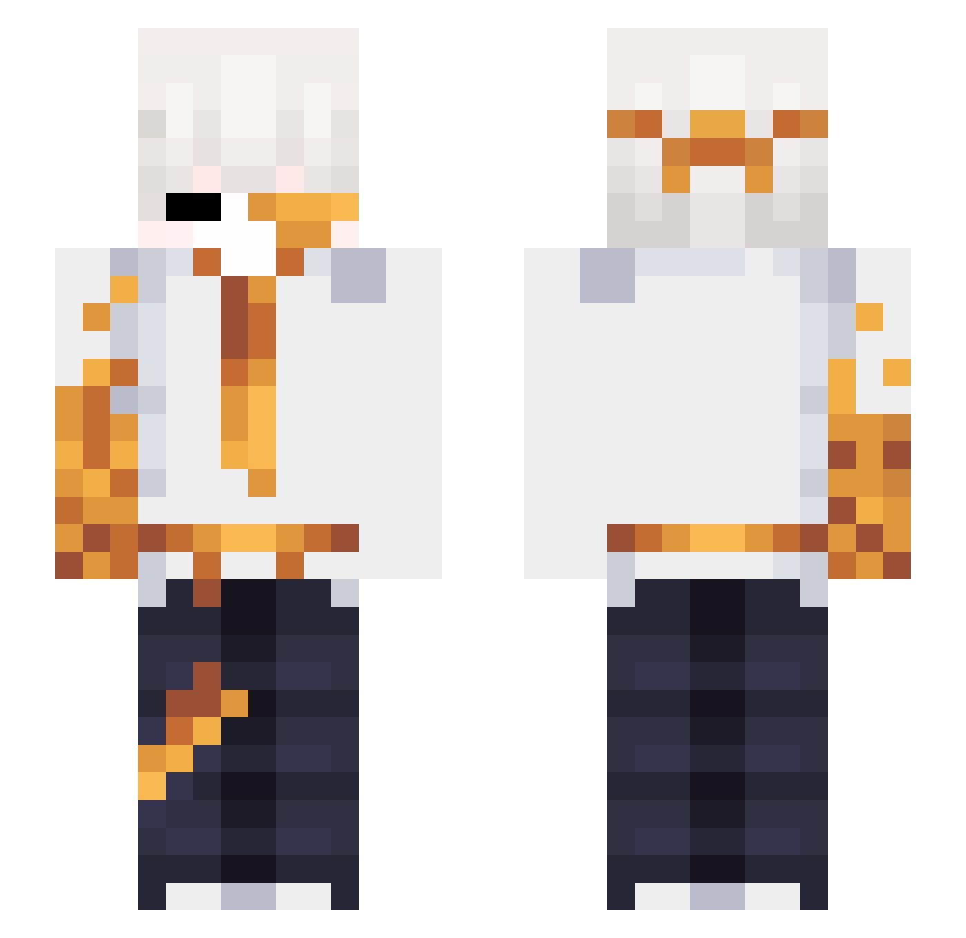 T68se Minecraft skin, front and back view