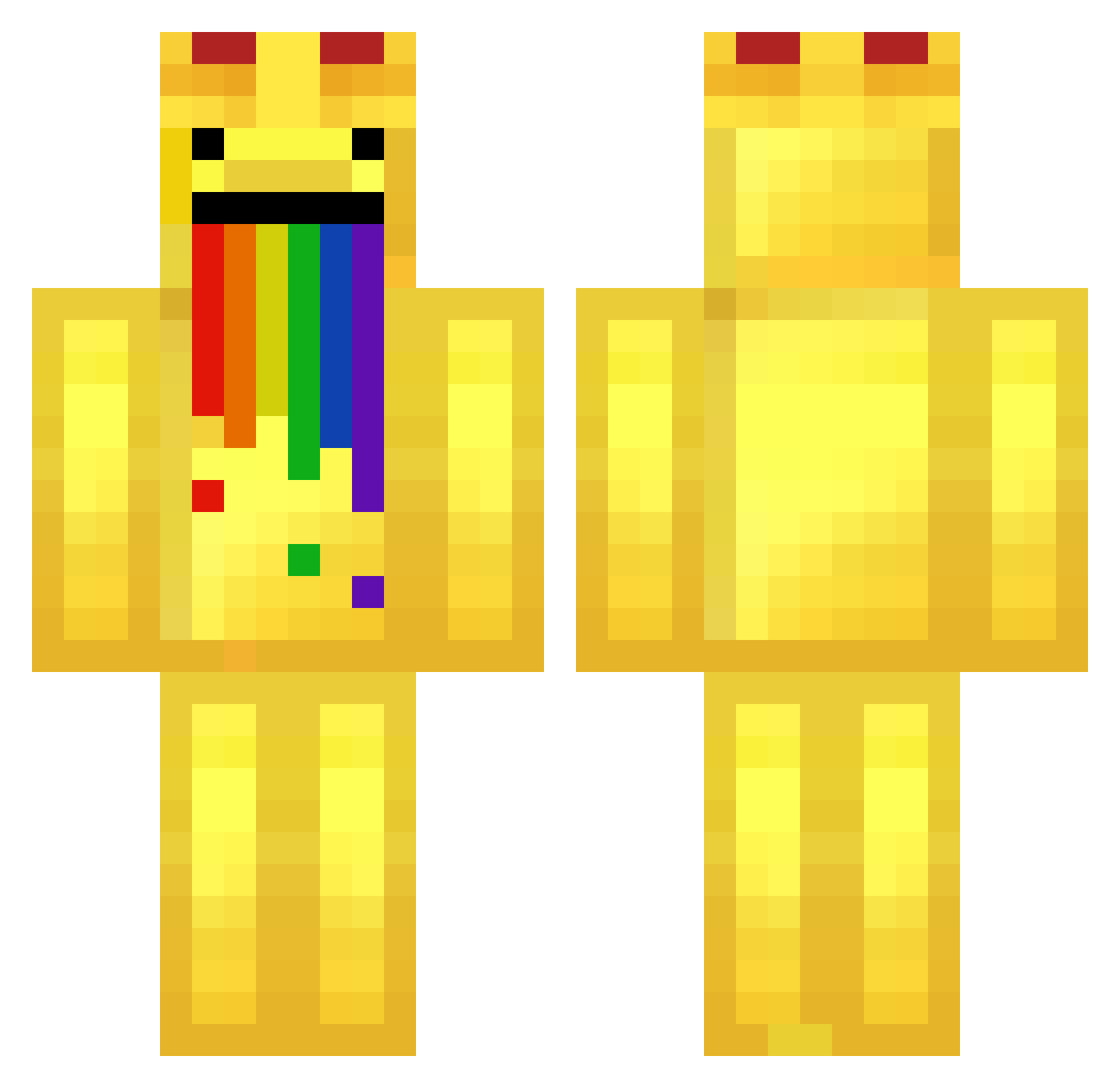 Choss01 Minecraft skin, front and back view
