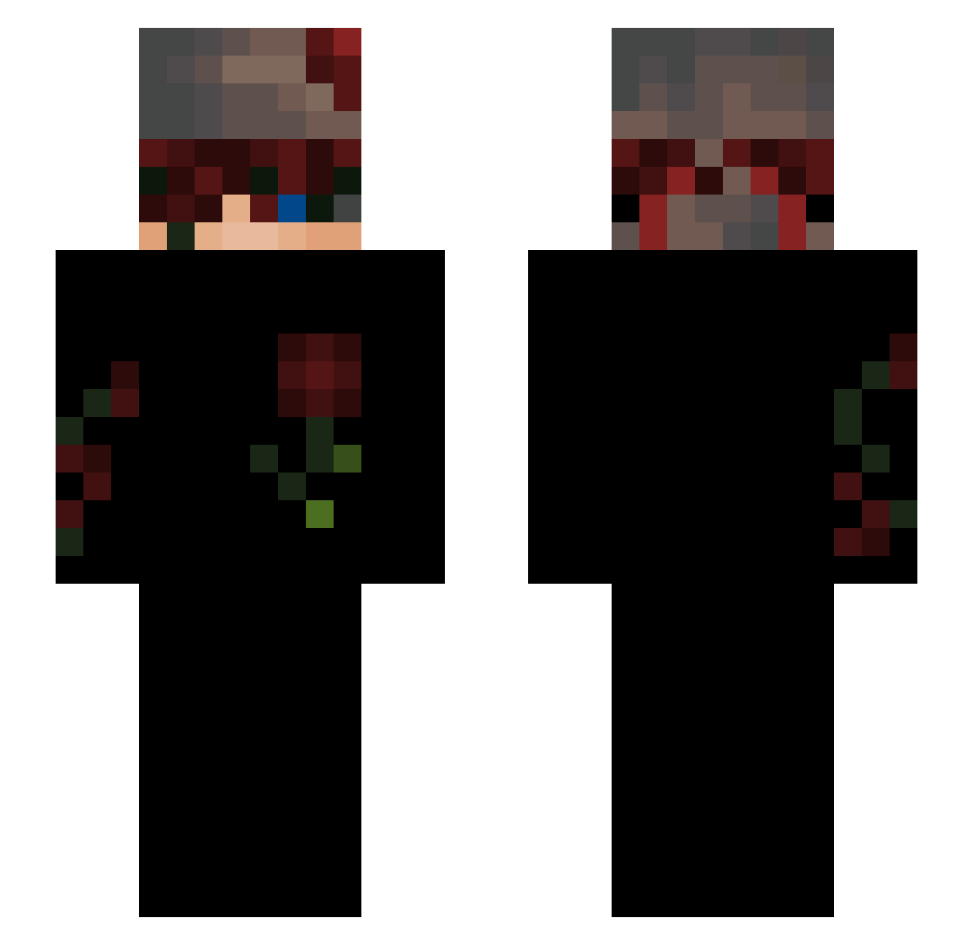 Bolshev Minecraft skin, front and back view