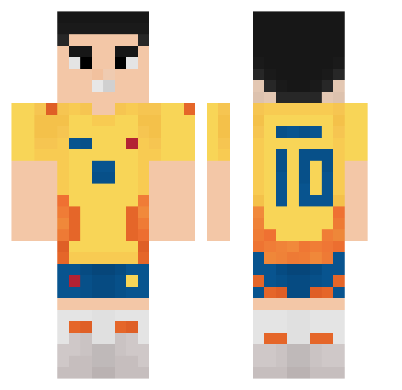 Javier6975 Minecraft skin, front and back view