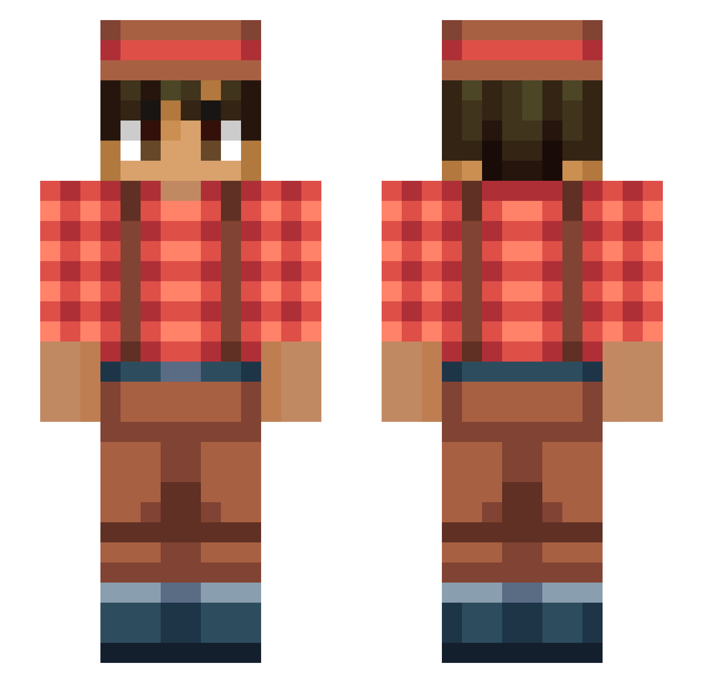 StopMetMCkkLouk Minecraft skin, front and back view