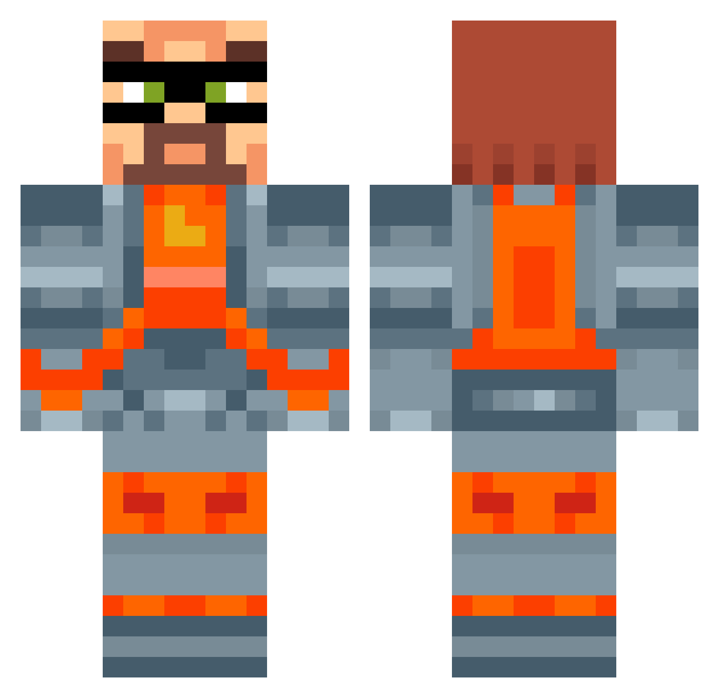 DartHd1194 Minecraft skin, front and back view