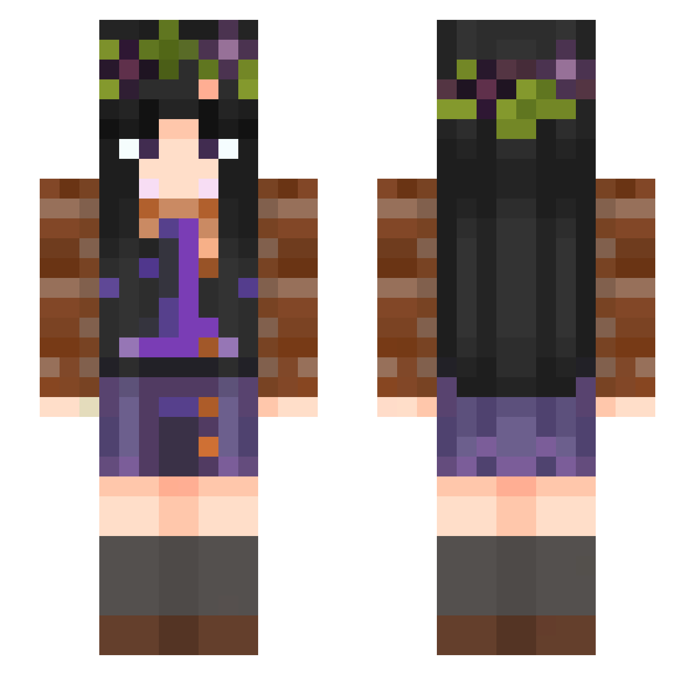 TorraTa Minecraft skin, front and back view