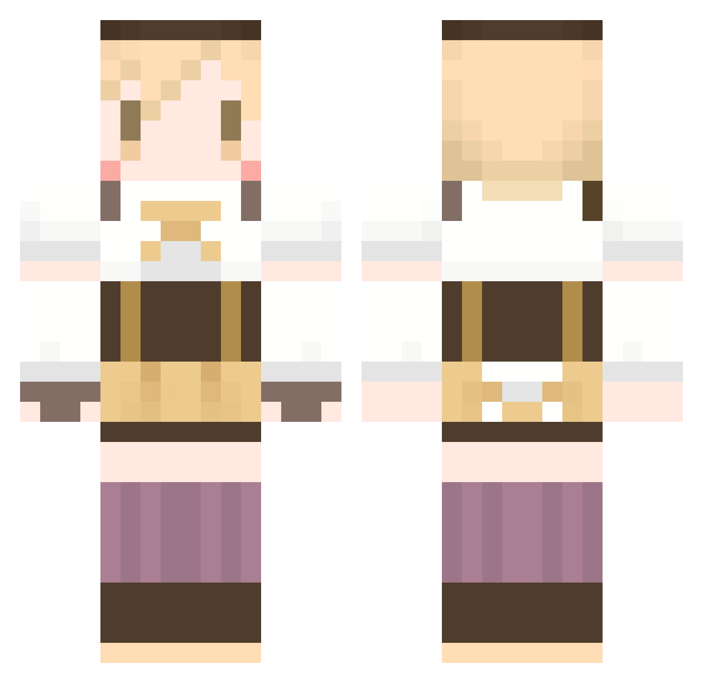 tsuma Minecraft skin, front and back view