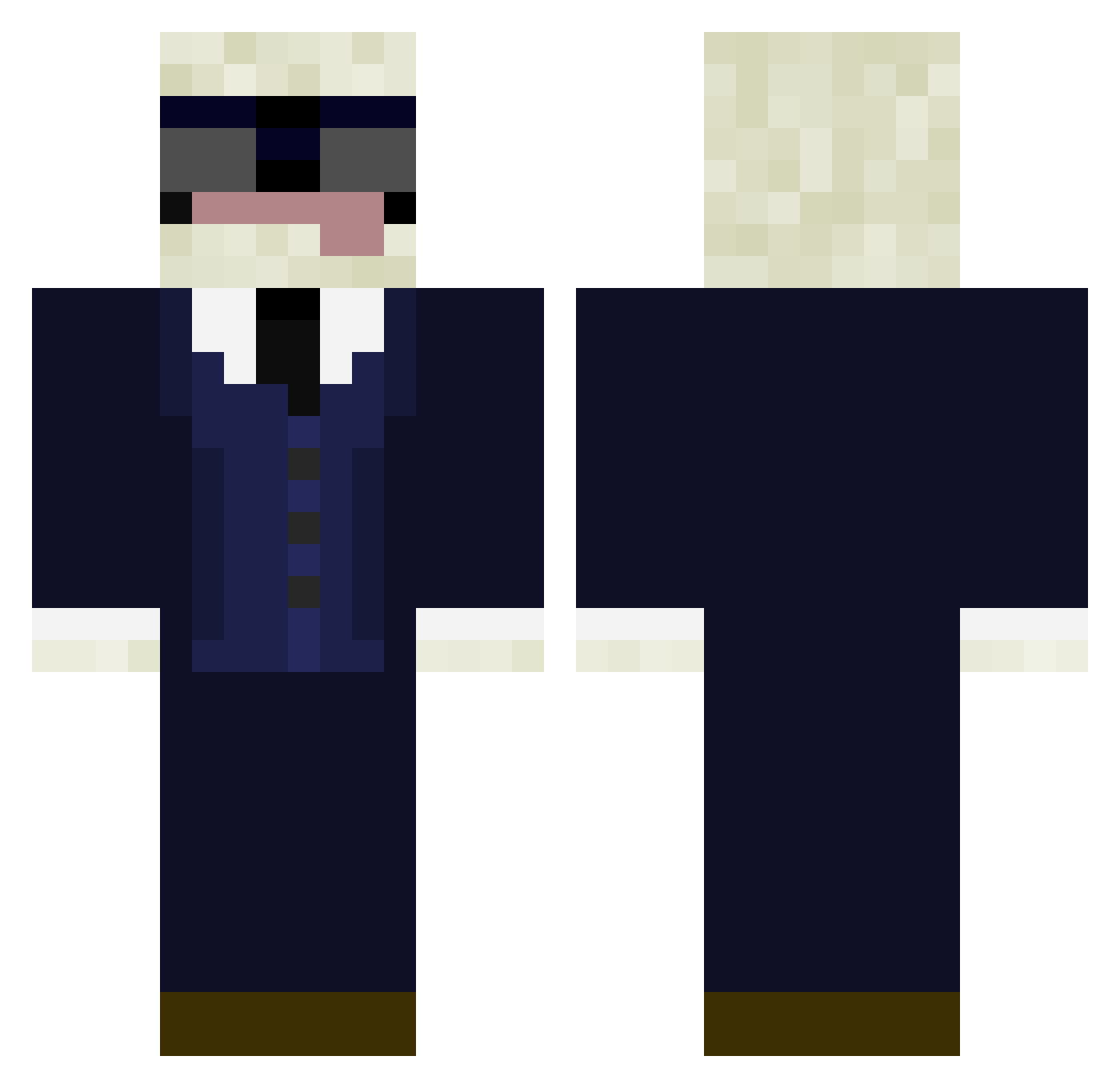 Clamborghinio Minecraft skin, front and back view