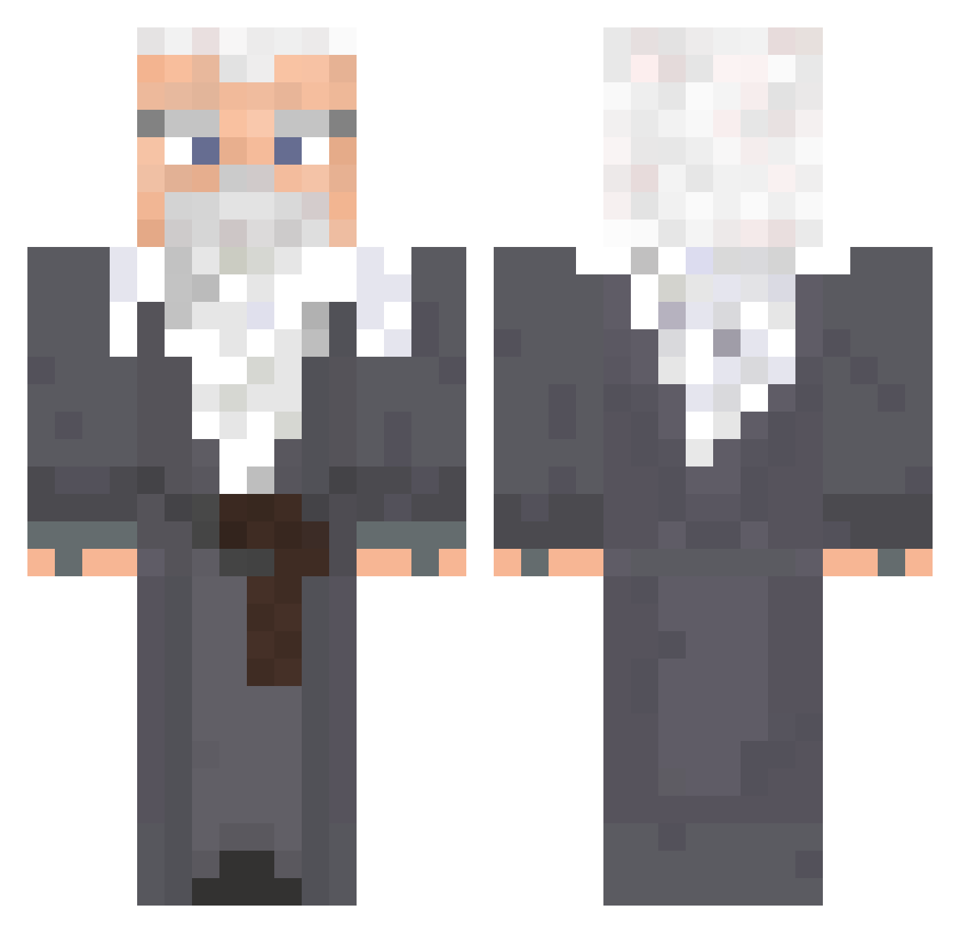 Arkalex Minecraft skin, front and back view