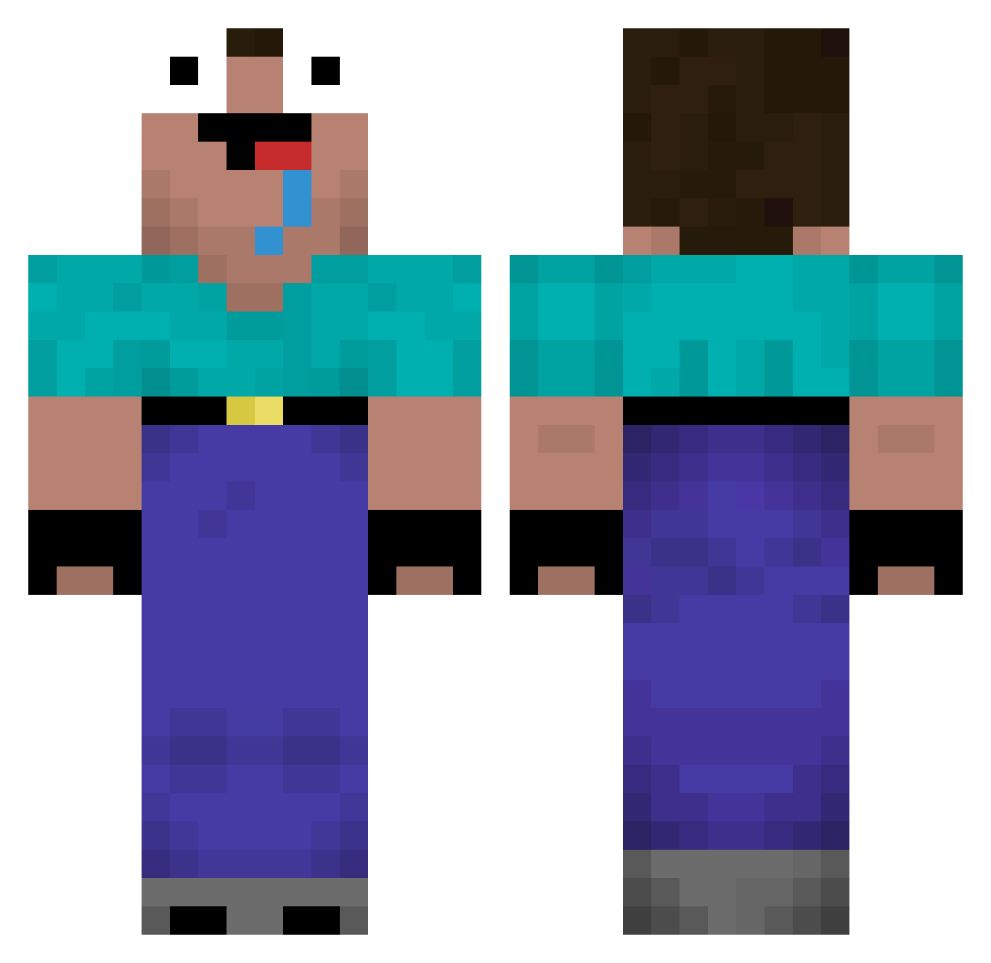 panscho Minecraft skin, front and back view