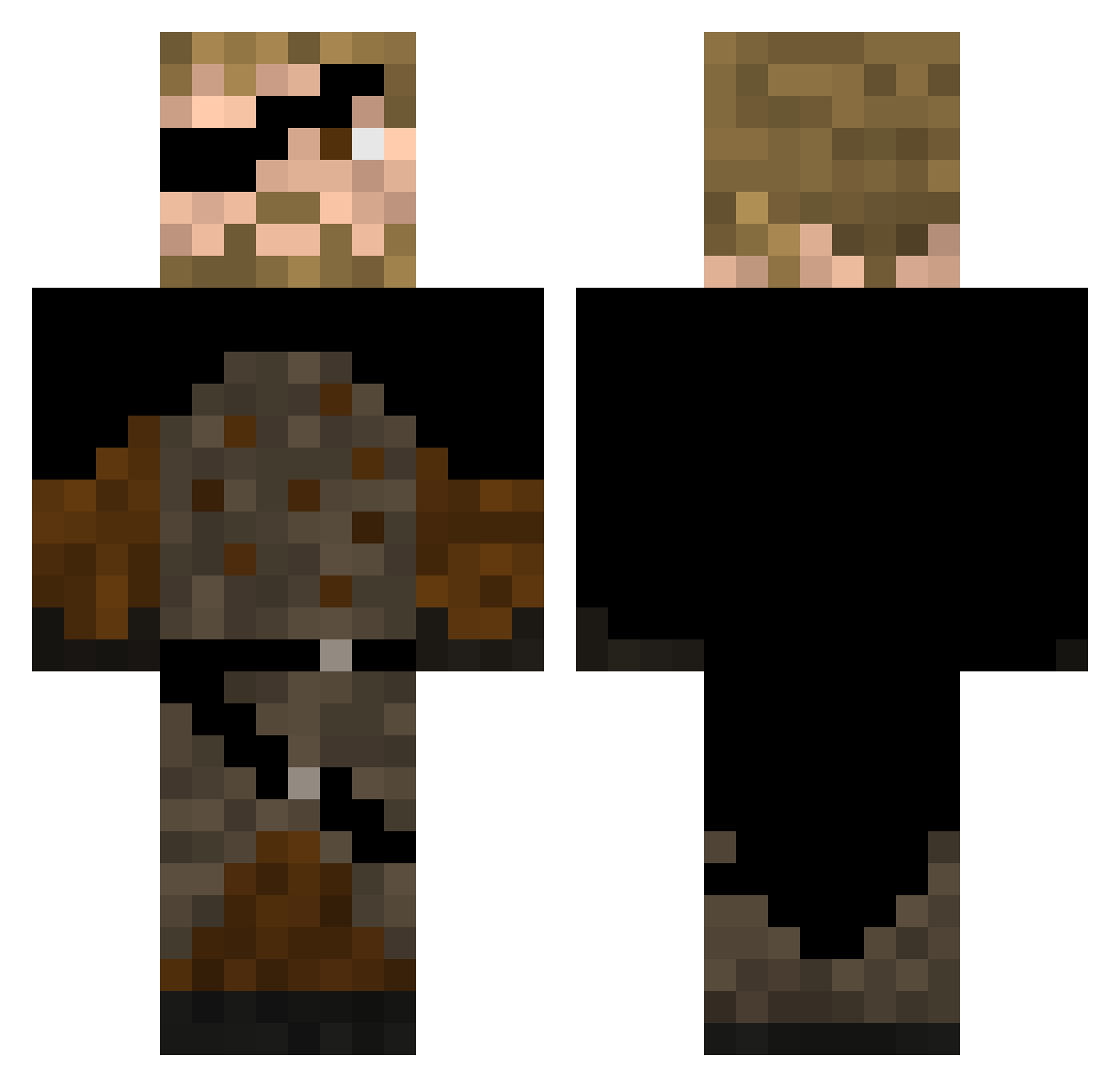 Abzeo Minecraft skin, front and back view