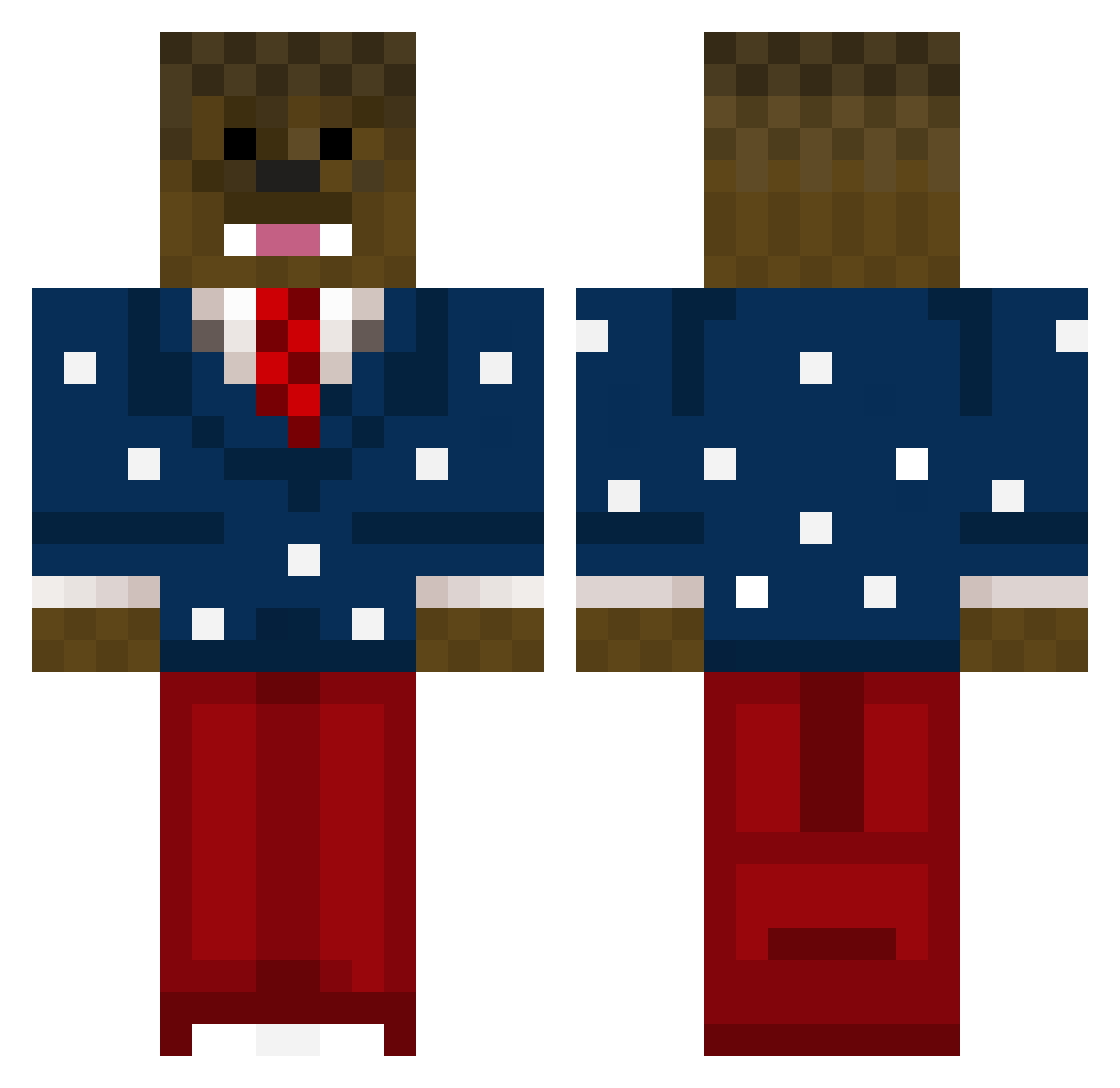 FourthOfJuly Minecraft skin, front and back view