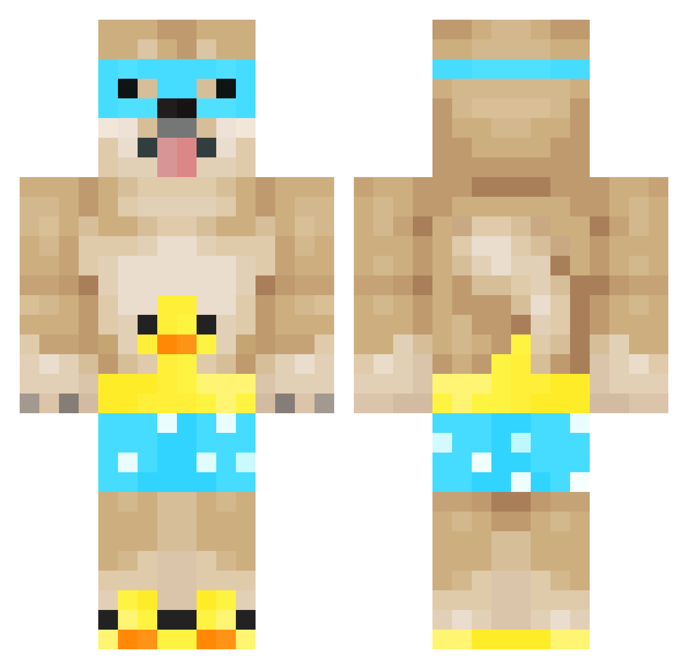 Barciox Minecraft skin, front and back view