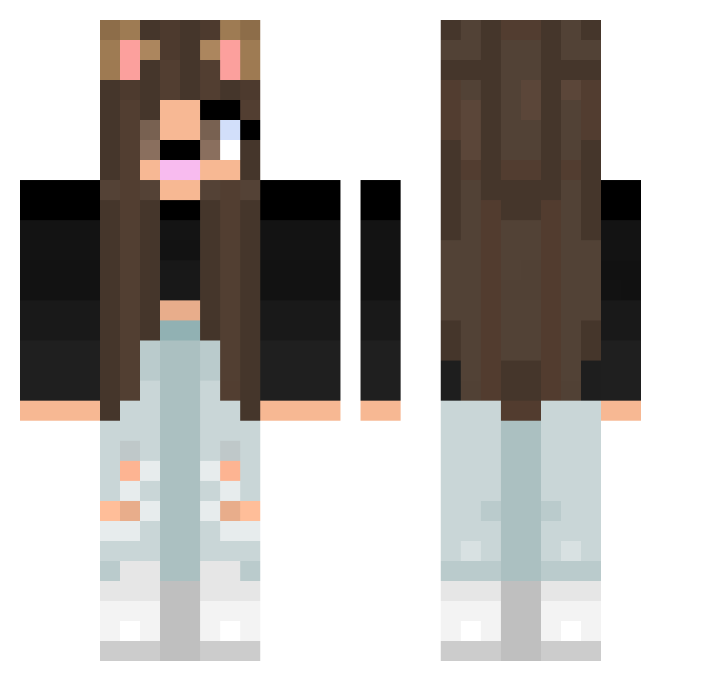 JonnyHatAutismus Minecraft skin, front and back view