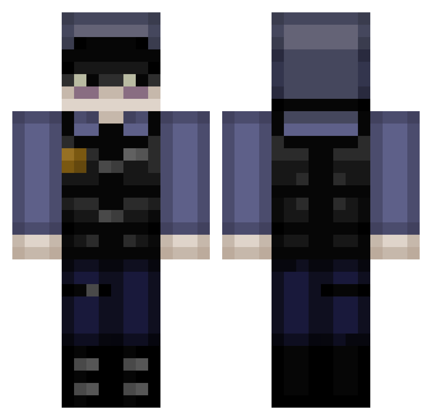 V1SCERAEYEZ Minecraft skin, front and back view