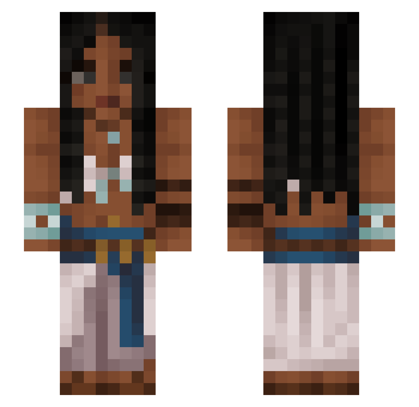 amelkahehe Minecraft skin, front and back view