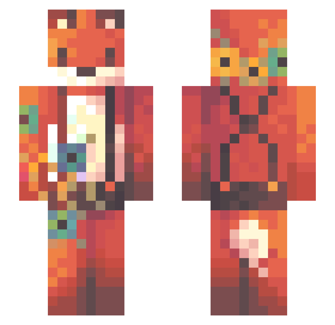 ornoble Minecraft skin, front and back view