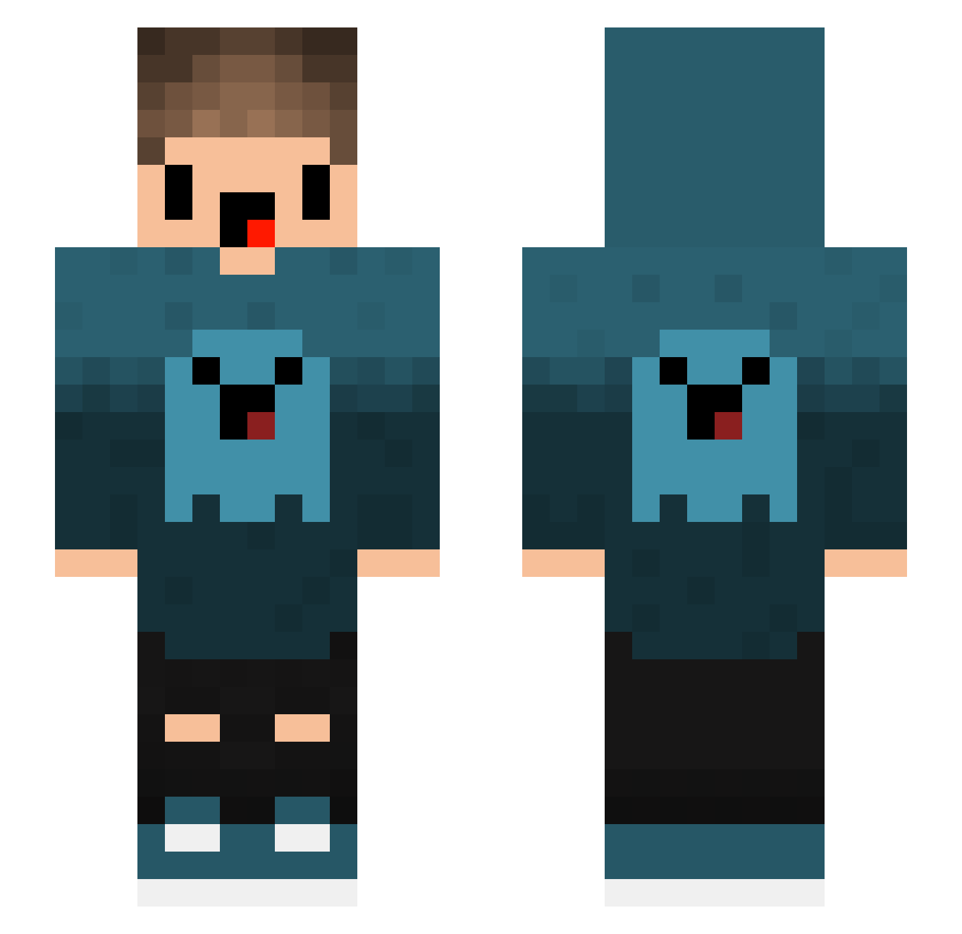 TeilZeitPro Minecraft skin, front and back view