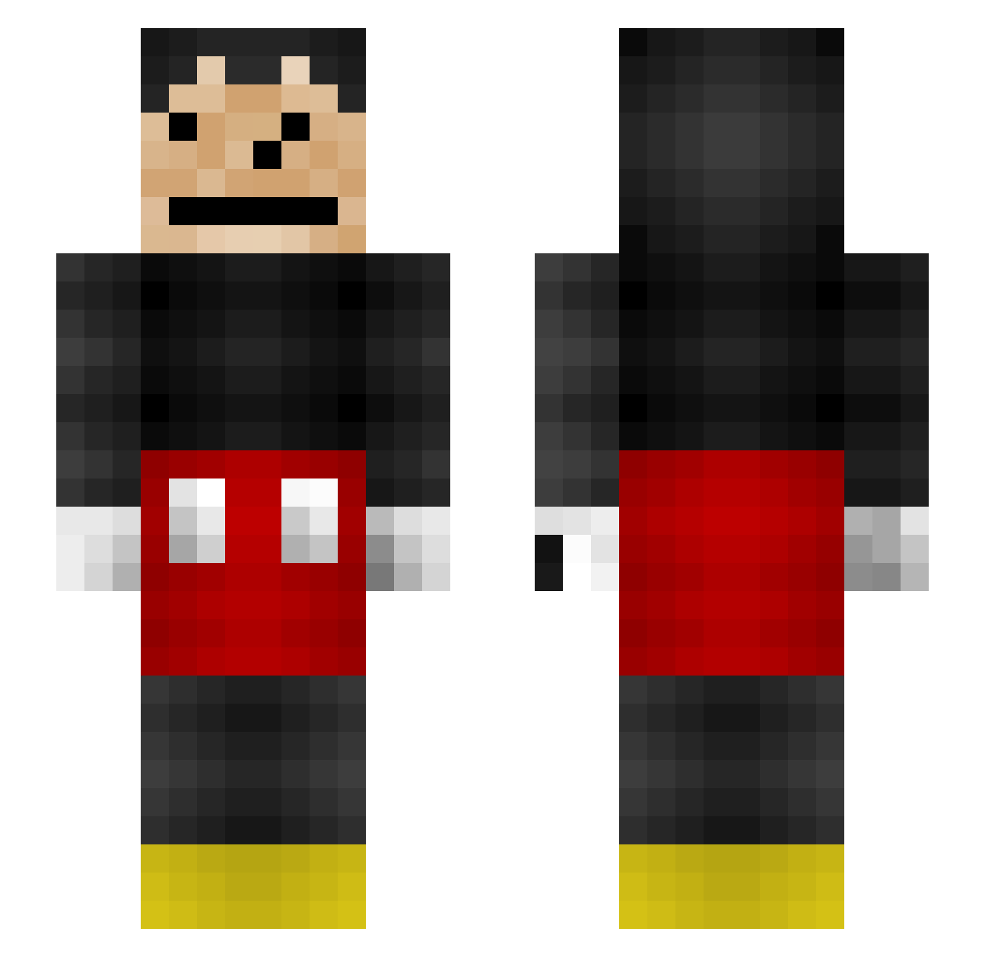 mickeyymouse Minecraft skin, front and back view