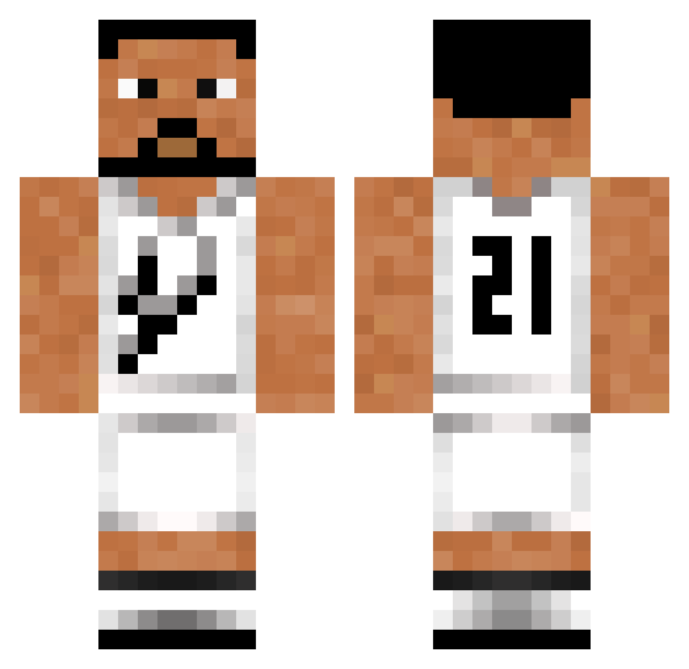 DeroyCubes Minecraft skin, front and back view