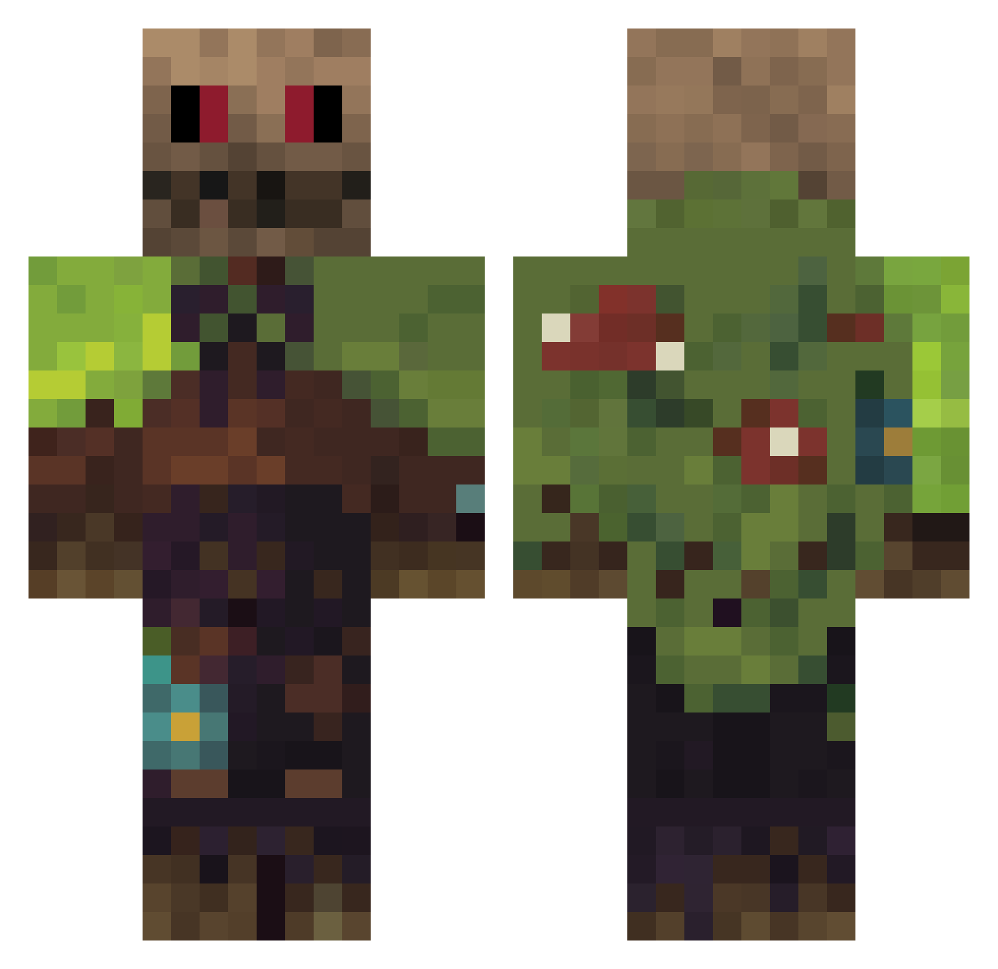 NASA000 Minecraft skin, front and back view