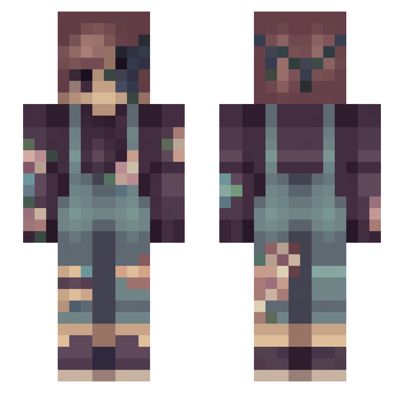 Hoshinov4 Minecraft skin, front and back view